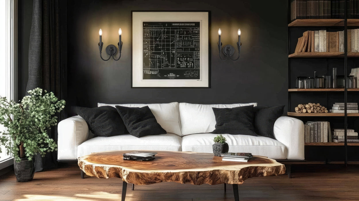 Wall Sconce Z-Lite 4014-2S-MB Matte Black Claudelle 2 Light Wall Sconce Z-Lite