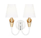 Wall Sconce Z-Lite 4014-2S-TW-MGLD Tundra White + Modern Gold Claudelle 2 Light Wall Sconce Z-Lite