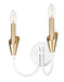 Wall Sconce Z-Lite 4014-2S-TW-MGLD Tundra White + Modern Gold Claudelle 2 Light Wall Sconce Z-Lite