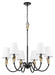 Chandelier Z-Lite 4014-32MB-MGLD Matte Black + Modern Gold Claudelle 6 Light Chandelier Z-Lite