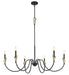 Chandelier Z-Lite 4014-46MB-MGLD Matte Black + Modern Gold Claudelle 6 Light Chandelier Z-Lite