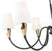 Chandelier Z-Lite 4014-46MB-MGLD Matte Black + Modern Gold Claudelle 6 Light Chandelier Z-Lite