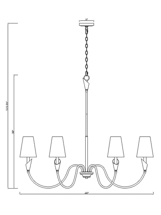 Chandelier Z-Lite 4014-46MB-MGLD Matte Black + Modern Gold Claudelle 6 Light Chandelier Z-Lite