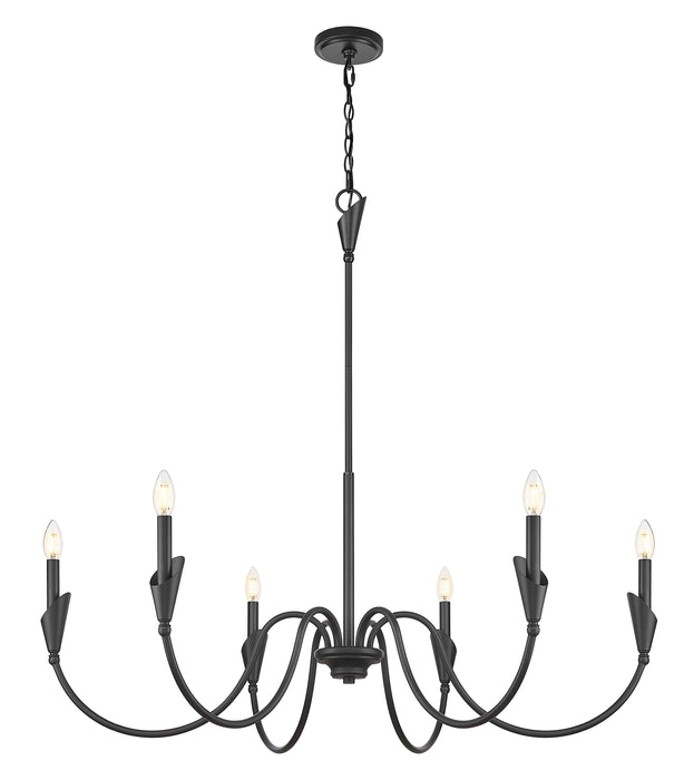 Chandelier Z-Lite 4014-46MB Matte Black Claudelle 6 Light Chandelier Z-Lite