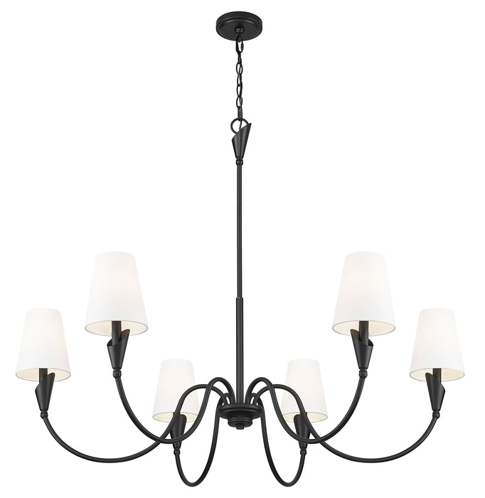 Chandelier Z-Lite 4014-46MB Matte Black Claudelle 6 Light Chandelier Z-Lite