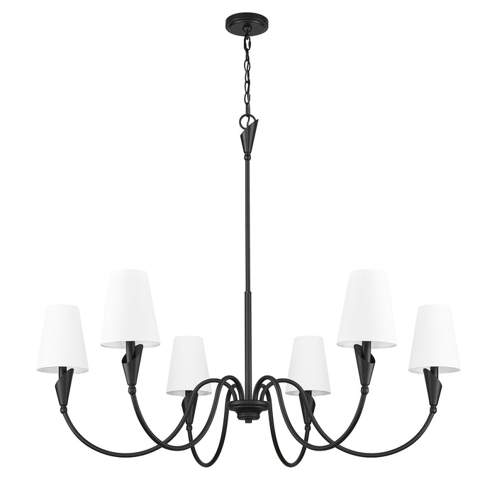Chandelier Z-Lite 4014-46MB Matte Black Claudelle 6 Light Chandelier Z-Lite