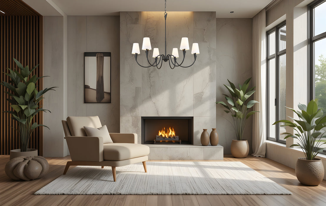 Chandelier Z-Lite 4014-46MB Matte Black Claudelle 6 Light Chandelier Z-Lite