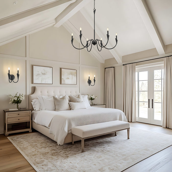 Chandelier Z-Lite 4014-46MB Matte Black Claudelle 6 Light Chandelier Z-Lite