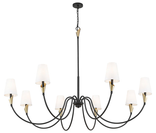 Chandelier Z-Lite 4014-65MB-MGLD Matte Black + Modern Gold Claudelle 8 Light Chandelier Z-Lite