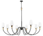 Chandelier Z-Lite 4014-65MB-MGLD Matte Black + Modern Gold Claudelle 8 Light Chandelier Z-Lite
