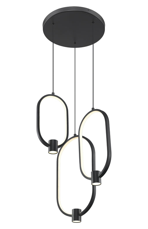 Chandelier Z-Lite 4101-3MB-LED Matte Black Saros 3 Light Chandelier Z-Lite