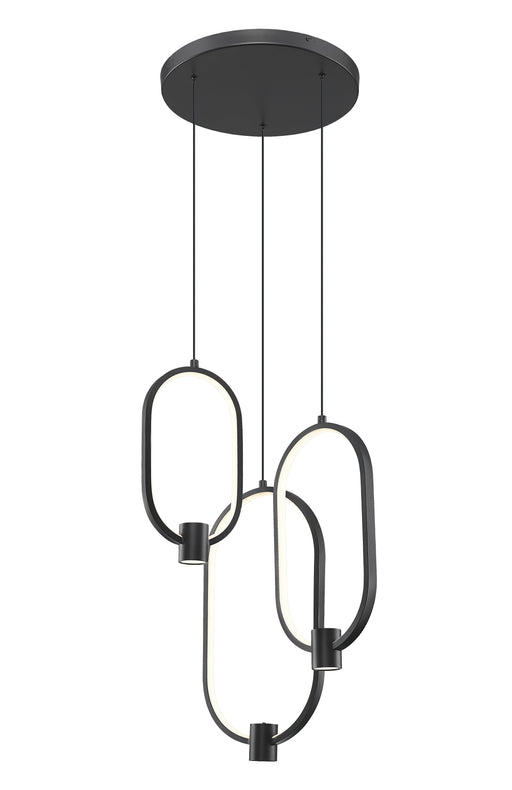 Chandelier Z-Lite 4101-3MB-LED Matte Black Saros 3 Light Chandelier Z-Lite