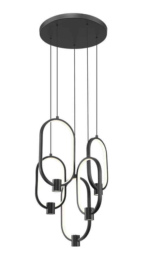 Chandelier Z-Lite 4101-5MB-LED Matte Black Saros 5 Light Chandelier Z-Lite