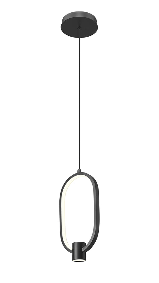 Pendant Z-Lite 4101-7MB-LED Matte Black Saros 1 Light Pendant Z-Lite