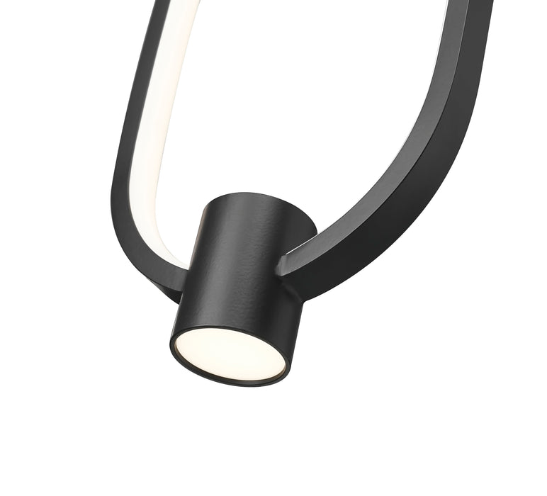 Pendant Z-Lite 4101-7MB-LED Matte Black Saros 1 Light Pendant Z-Lite