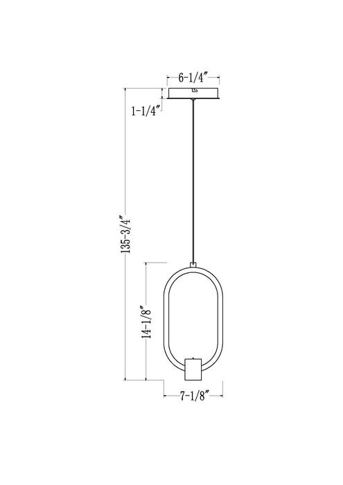 Pendant Z-Lite 4101-7MB-LED Matte Black Saros 1 Light Pendant Z-Lite