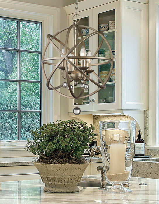 Chandelier Z-Lite 415-16 Antique Silver Acadia 4 Light Chandelier Z-Lite