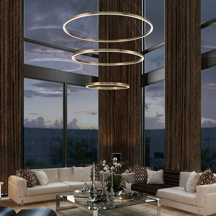 Eurofase 31474-038 Spunto 61" Brushed Gold LED Chandelier