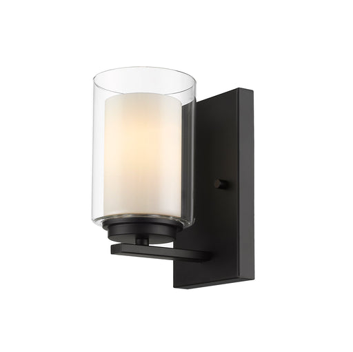 Wall Sconce Z-Lite 426-1S-MB Matte Black Willow 1 Light Wall Sconce Z-Lite
