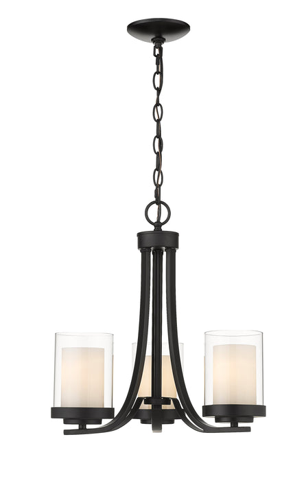 Chandelier Z-Lite 426-3C-MB Matte Black Willow 3 Light Chandelier Z-Lite