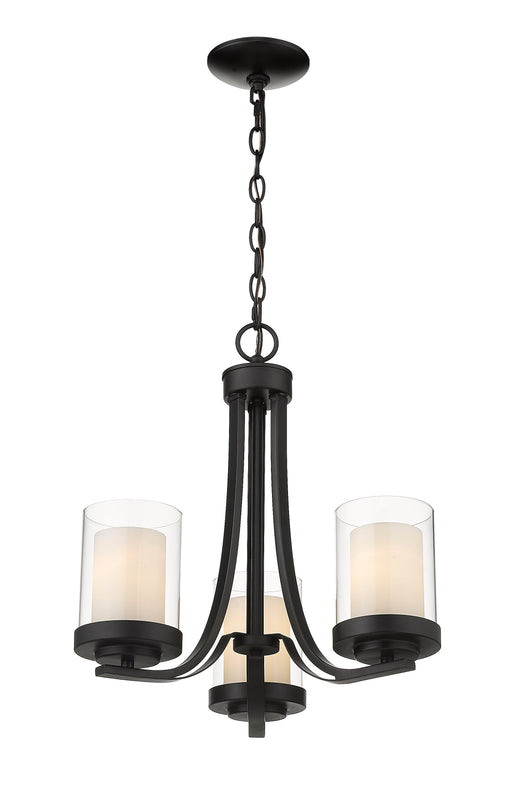 Chandelier Z-Lite 426-3C-MB Matte Black Willow 3 Light Chandelier Z-Lite