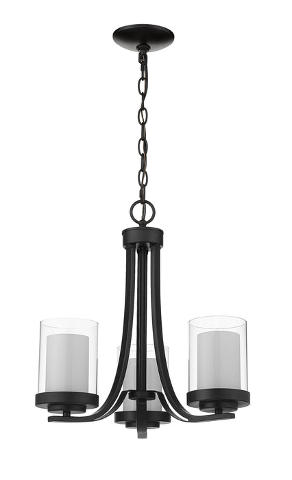 Chandelier Z-Lite 426-3C-MB Matte Black Willow 3 Light Chandelier Z-Lite