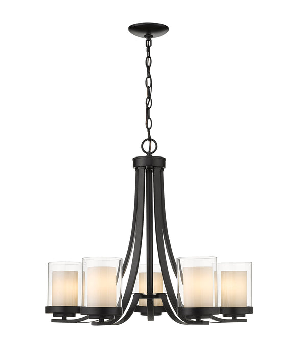 Chandelier Z-Lite 426-5-MB Matte Black Willow 5 Light Chandelier Z-Lite