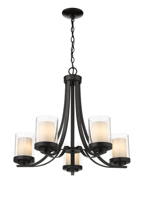 Chandelier Z-Lite 426-5-MB Matte Black Willow 5 Light Chandelier Z-Lite