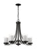 Chandelier Z-Lite 426-5-MB Matte Black Willow 5 Light Chandelier Z-Lite