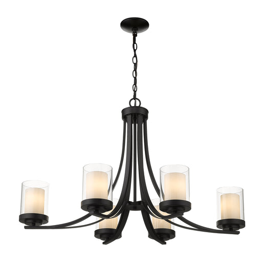 Chandelier Z-Lite 426-6-MB Matte Black Willow 6 Light Chandelier Z-Lite