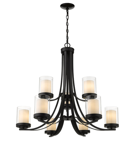 Chandelier Z-Lite 426-9-MB Matte Black Willow 9 Light Chandelier Z-Lite