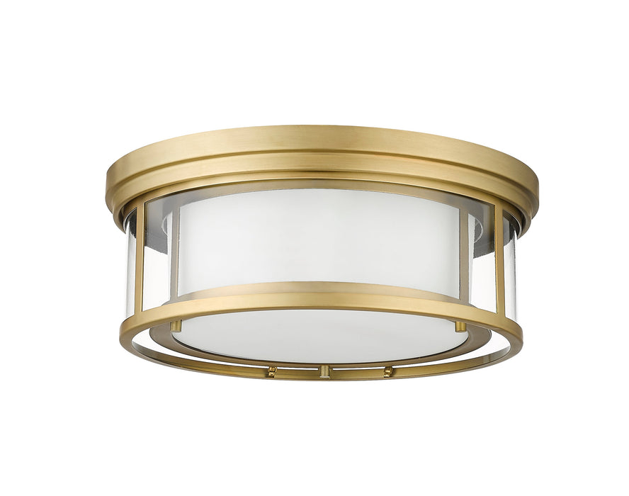 Flush Mount Z-Lite 426F16-OBR Olde Brass Willow 3 Light Flush Mount Z-Lite