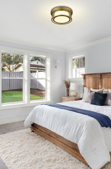 Flush Mount Z-Lite 426F16-OBR Olde Brass Willow 3 Light Flush Mount Z-Lite