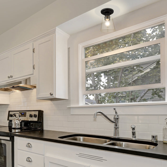 Flush Mount Z-Lite 428F1-MB Matte Black Annora 1 Light Flush Mount Z-Lite