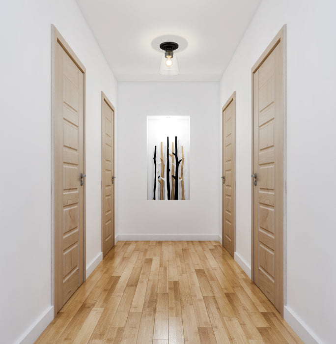 Flush Mount Z-Lite 428F1-MB Matte Black Annora 1 Light Flush Mount Z-Lite