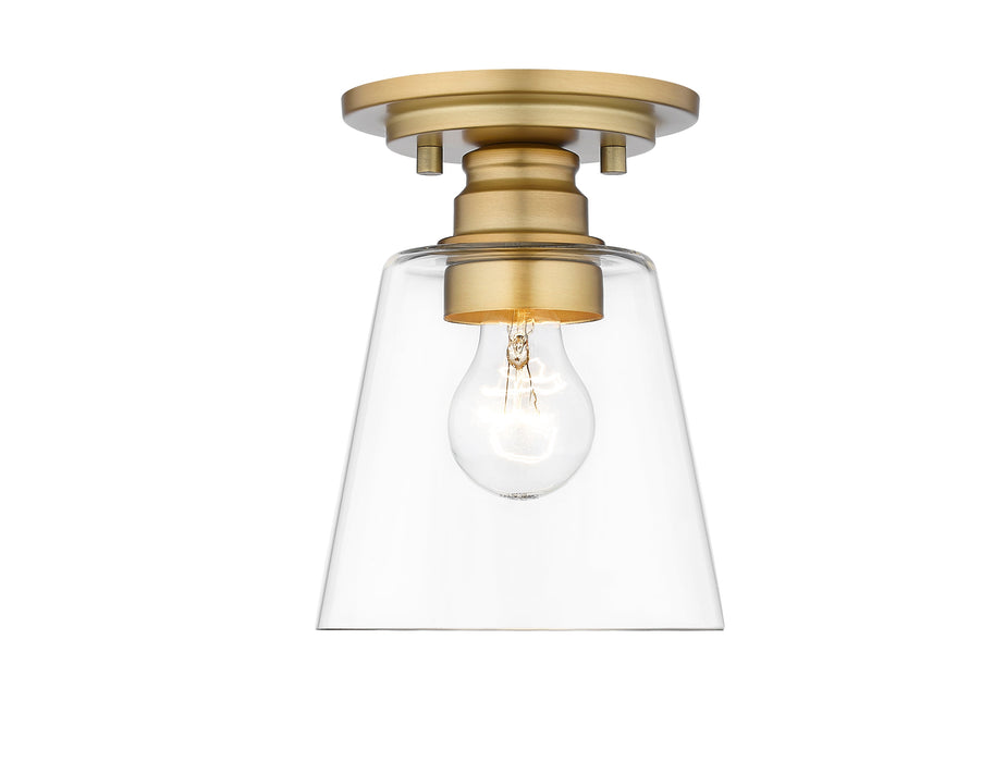 Flush Mount Z-Lite 428F1-OBR Olde Brass Annora 1 Light Flush Mount Z-Lite