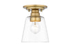 Flush Mount Z-Lite 428F1-OBR Olde Brass Annora 1 Light Flush Mount Z-Lite