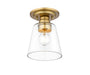 Flush Mount Z-Lite 428F1-OBR Olde Brass Annora 1 Light Flush Mount Z-Lite