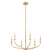 Chandelier Thesis 206958A Leah 30 inch 6 light Brushed Gold and White Onyx Chandelier THESIS