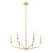Chandelier Thesis 206958A Leah 30 inch 6 light Brushed Gold and White Onyx Chandelier THESIS