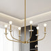 Chandelier Thesis 206958A Leah 30 inch 6 light Brushed Gold and White Onyx Chandelier THESIS