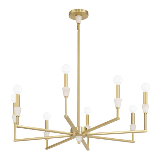 Chandelier Thesis 207358A Montclair 32 inch 8 light Brushed Gold and Natural Alabaster Chandelier THESIS
