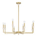 Chandelier Thesis 207358A Montclair 32 inch 8 light Brushed Gold and Natural Alabaster Chandelier THESIS