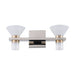 Vanity Light Thesis 207688A Blake 16 inch 4 light Polished Nickel and Champagne Gold 5CCT LED Vanity Light with Clear and Clear Ribbed Glass THESIS