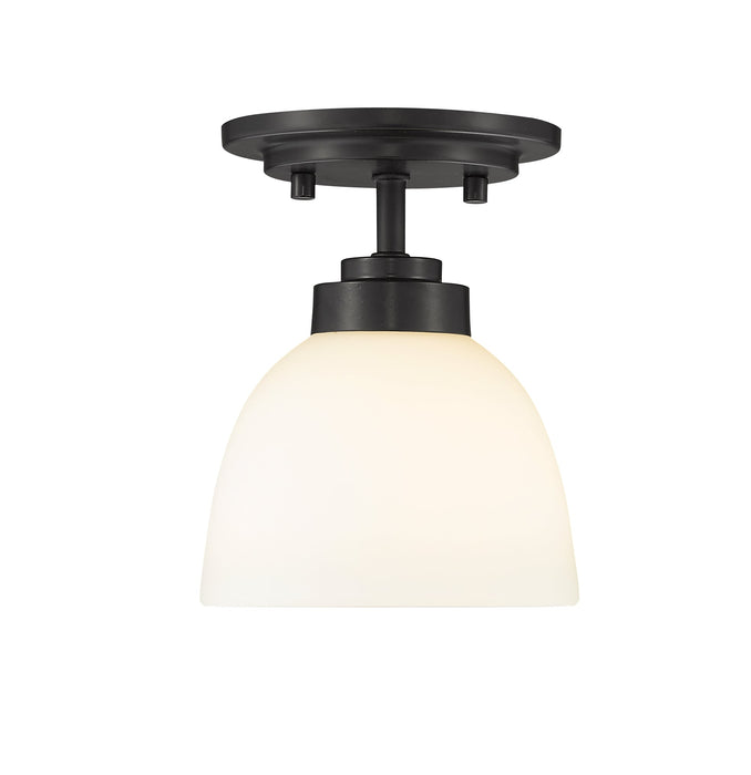 Flush Mount Z-Lite 443F1-MB Matte Black Ashton 1 Light Flush Mount Z-Lite
