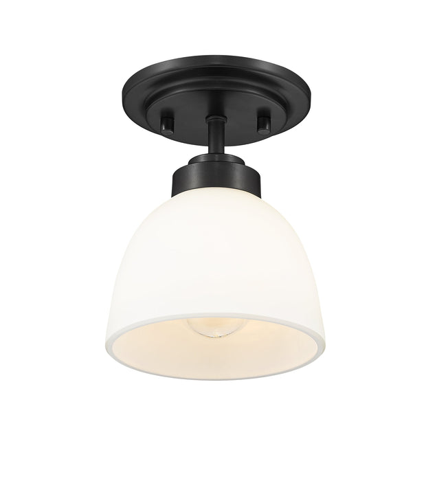 Flush Mount Z-Lite 443F1-MB Matte Black Ashton 1 Light Flush Mount Z-Lite
