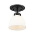 Flush Mount Z-Lite 443F1-MB Matte Black Ashton 1 Light Flush Mount Z-Lite