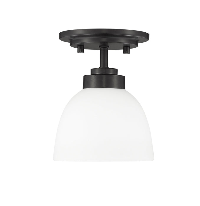 Flush Mount Z-Lite 443F1-MB Matte Black Ashton 1 Light Flush Mount Z-Lite