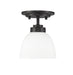 Flush Mount Z-Lite 443F1-MB Matte Black Ashton 1 Light Flush Mount Z-Lite