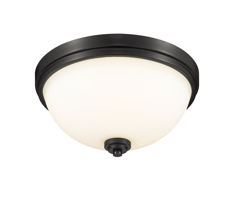 Flush Mount Z-Lite 443F2-MB Matte Black Ashton 2 Light Flush Mount Z-Lite